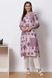 Plum Cotton Straight Kurta