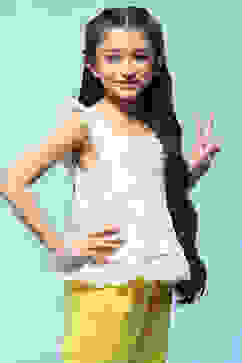 White Schiffli Sleeveless Cotton Embroidered Top  image number 4