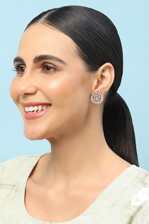 Rose Gold Brass Earrings image number 3