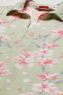 Mint Green Cotton Printed Shirt image number 1