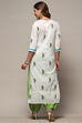 White Green Cotton Unstitched Suit set image number 6