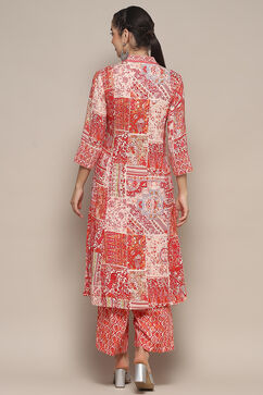 Fuschia Pink Viscose Straight Kurta Set image number 4