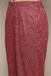 Pink Polyester Straight Printed Kurta Pant Suit Set image number 2