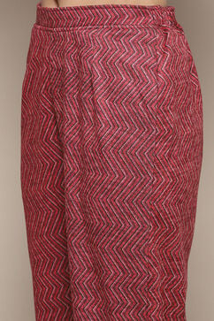 Pink Polyester Straight Printed Kurta Pant Suit Set image number 2