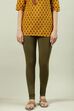 Camel Cotton Blend Solid Churidar image number 0
