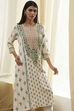Cream-Colored Printed Straight Kurta image number 1