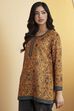 Mustard Polyester Straight Top image number 2