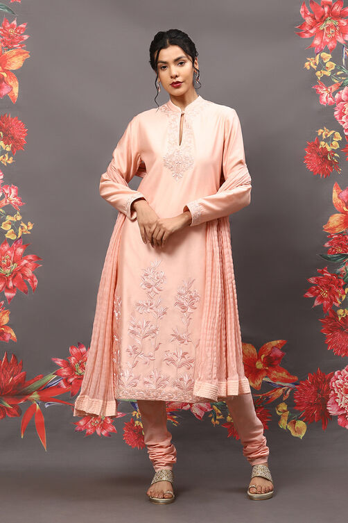 Rohit Bal Off White Cotton Blend Straight Kurta Suit Set image number 7