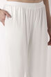 White Viscose Lycra Harem Pants image number 1