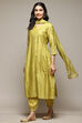 Ivory Cotton Blend Layered Kurta Suit Set image number 0