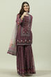 Purple Art Silk Sharara Kurta Garara Suit Set image number 6