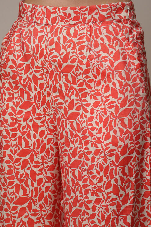 Coral Viscose Straight Printed 2 Piece Set image number 6