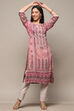 Pink Rayon Straight Kurta image number 0