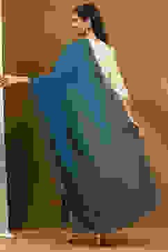 Peacock Blue Polyester Dupatta image number 3