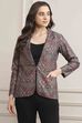 Grey Poly Viscose Straight Printed Jacket image number 5