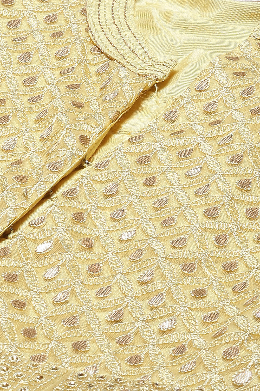 Yellow Flared Kurta Lehenga Suit Set image number 1