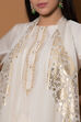 Ivory Cotton Silk A Line Suit Set By Anju Modi image number 1