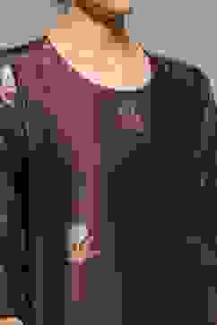 Lavender Chanderi Relaxed Dyed Kurta Pants Set image number 1