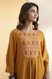 Mustard Viscose Rayon Straight Kurta image number 1