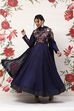 Rohit Bal Indigo Cotton Blend Anarkali Kurta Suit Set