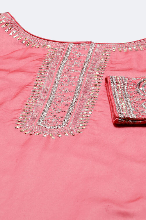 Coral Viscose Straight Kurta Garara Suit Set image number 1