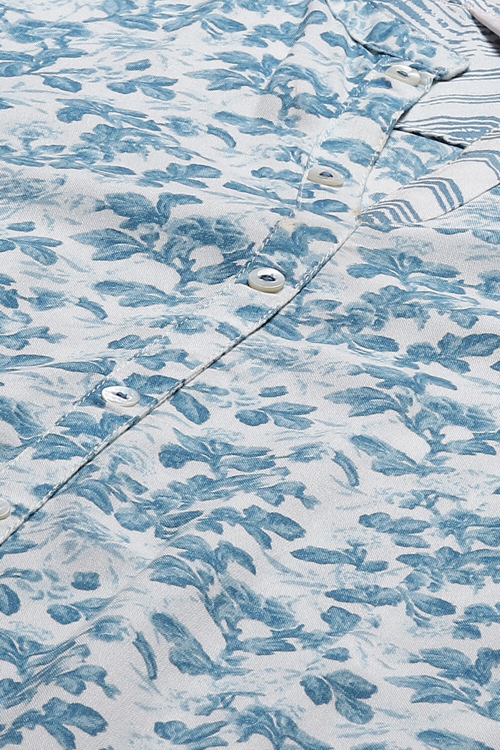 White & Blue Rayon Straight Kurta Palazzo Suit Set image number 1