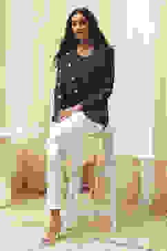 Navy Cotton Straight Yarndyed 2 Piece Set image number 0