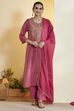 Turquoise Viscose Rayon Embroidered Straight Kurta Set image number 7