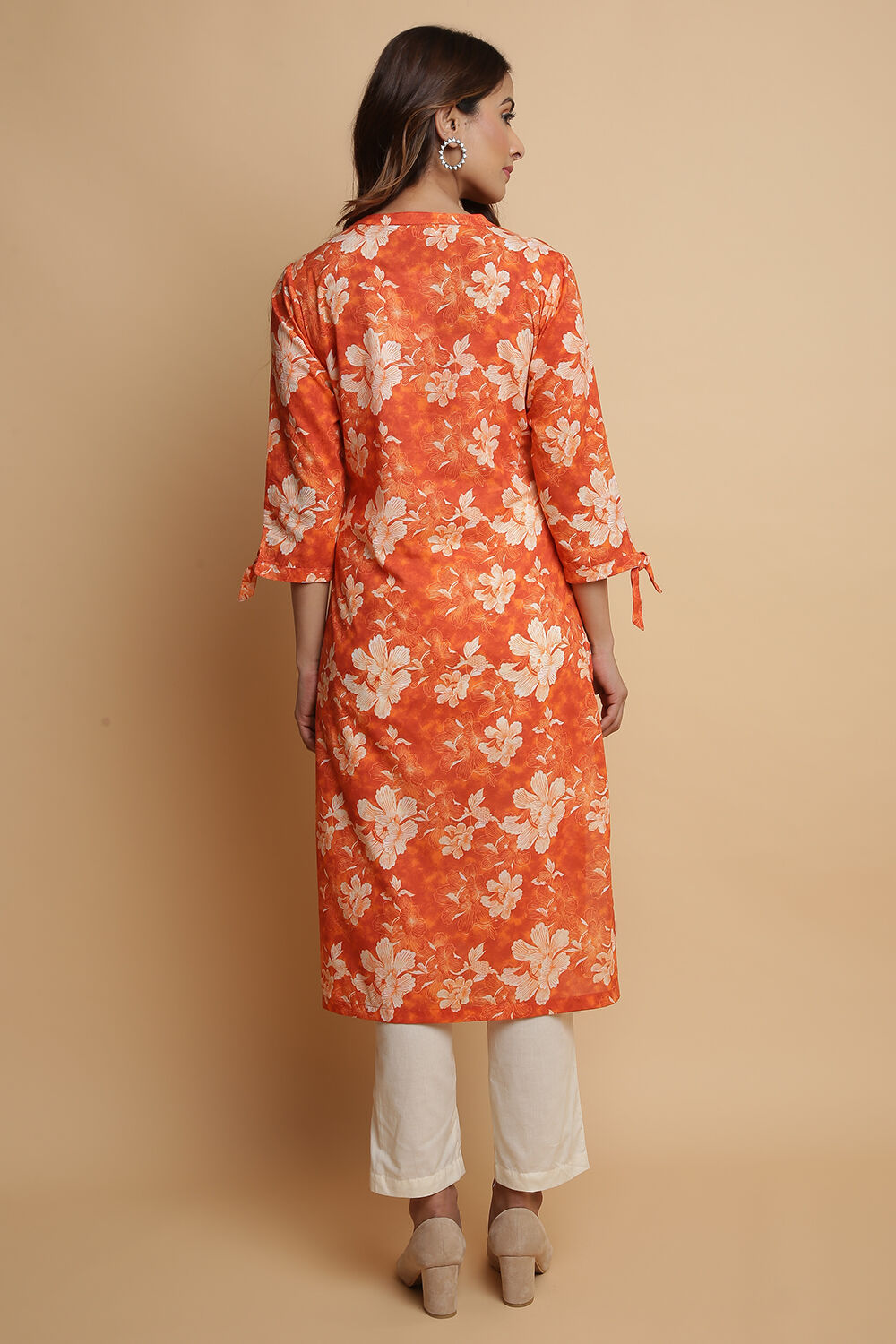 Brick Cotton Straight Kurta Pants Set image number 6