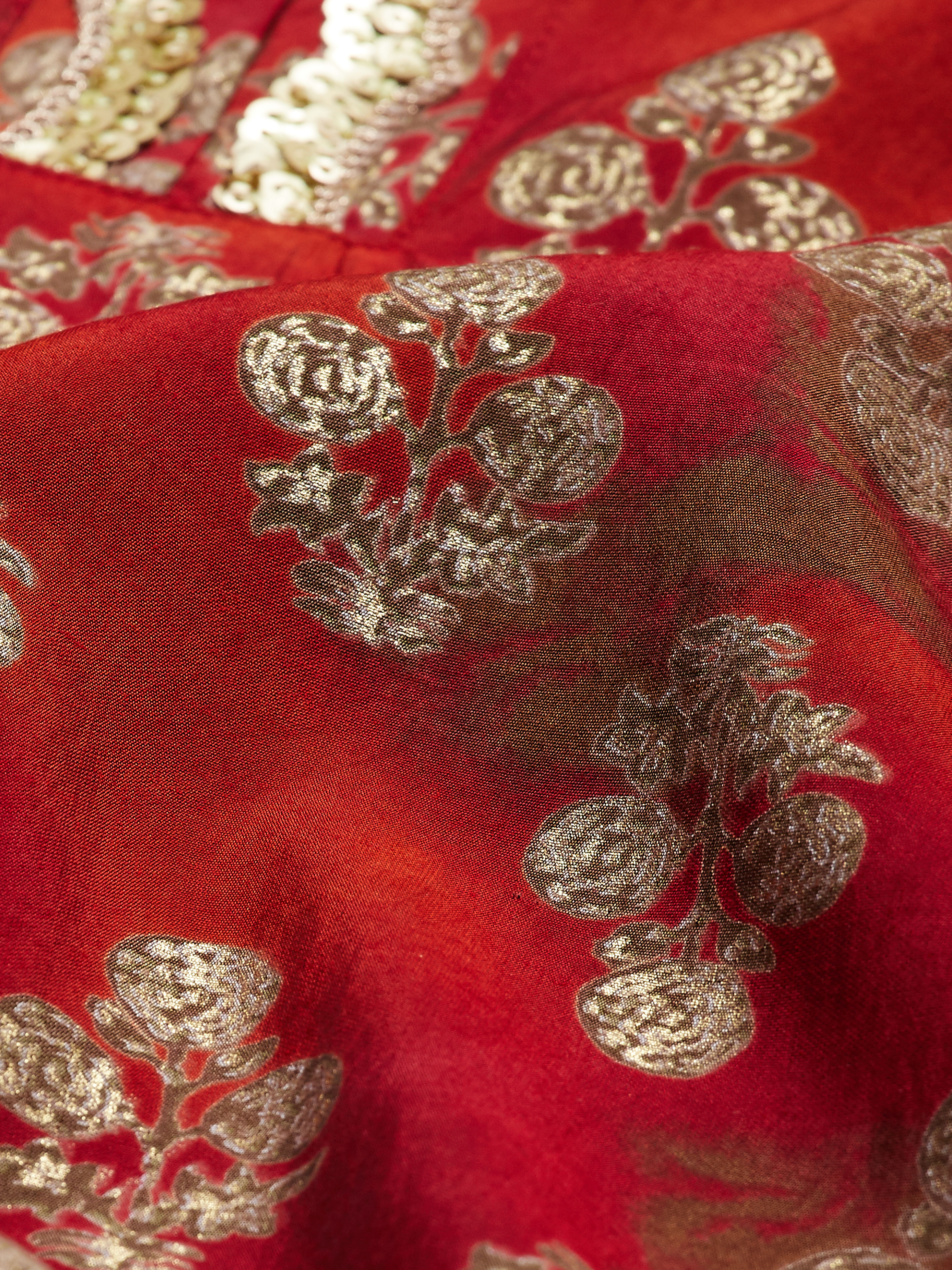 Red Poly Viscose Straight Kurta image number 2