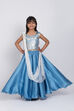 Blue Cotton Silk Lehenga Set image number 2