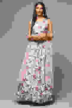 Off White Cotton Blend Lehenga Set image number 7