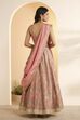 Light Pink Silk Kalidar Lehenga Set image number 4