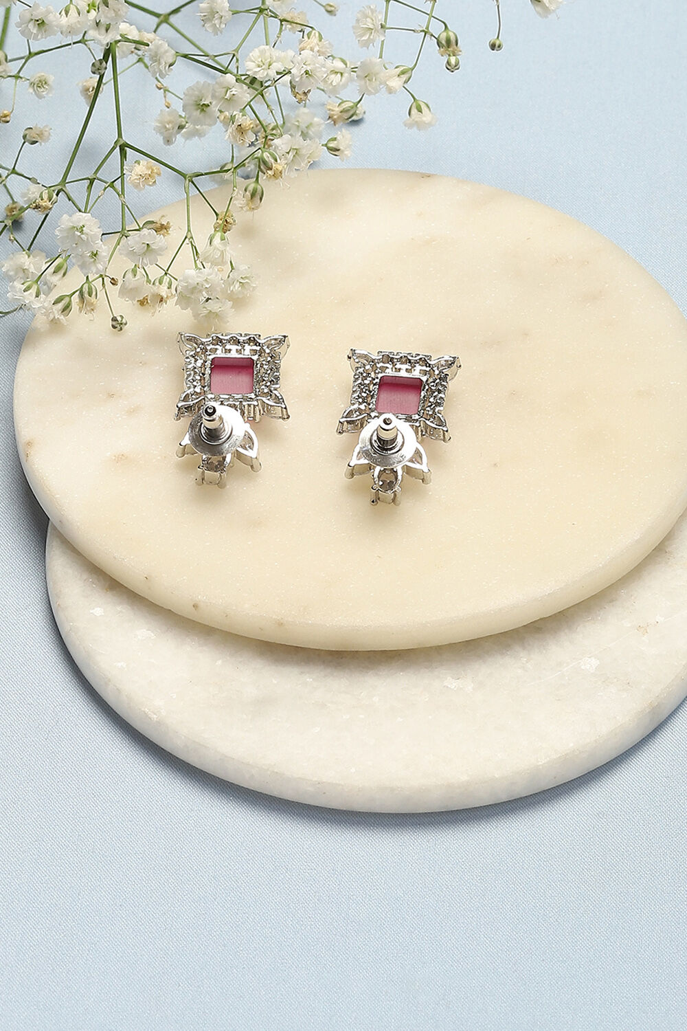 Pink Brass Earrings image number 2