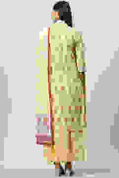 Lemon Cotton Straight Kurta Palazzo Suit Set image number 4