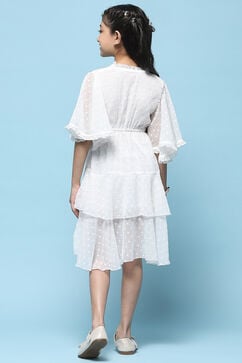 White Polyester Tired Dress image number 3