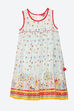 White Cotton A-Line Printed Dress image number 0