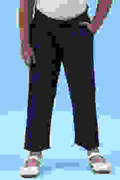 Marine Blue Cotton Solid Pants image number 0