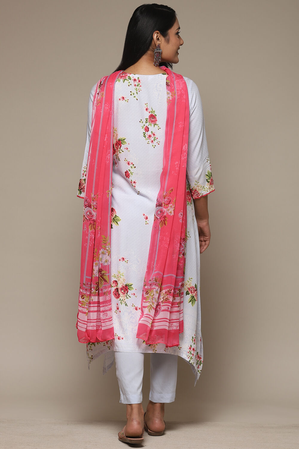 Sky Blue Viscose A-Line Kurta Pants Suit Set image number 5