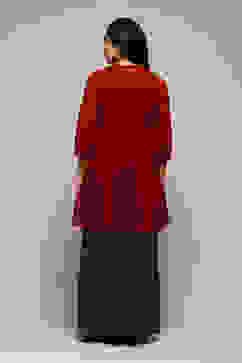 Rust & Red Polyester Flared Solid 2 Piece Set image number 5