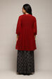 Rust & Red Polyester Flared Solid 2 Piece Set image number 5