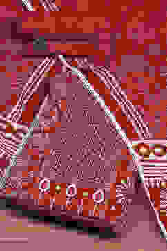 Red Cotton Printed Embroidered Unstitched Suit Set image number 0