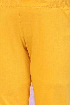 Yellow Viscose Flared Kurta Legging Suit Set image number 2