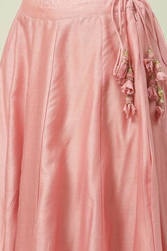 Dusky Pink Flared Kurta Lehenga Suit Set image number 2