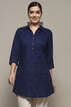 Indigo Cotton Straight Top image number 5