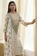 Cream-Colored Printed Straight Kurta image number 6