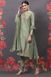 Rohit Bal Jade Green Cotton Silk Straight Embroidered Suit Set
