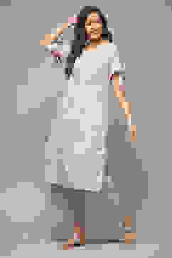 Beige Rayon Straight Printed 2 Piece Set image number 0