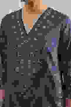 Blue Cotton Printed Straight Suit Set image number 1