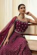 Burgundy Georgette Lehenga Set  image number 7